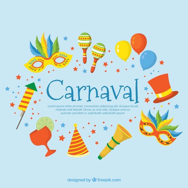 Fondo plano de carnaval