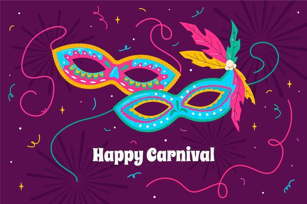 Vector gratuito fondo plano de carnaval