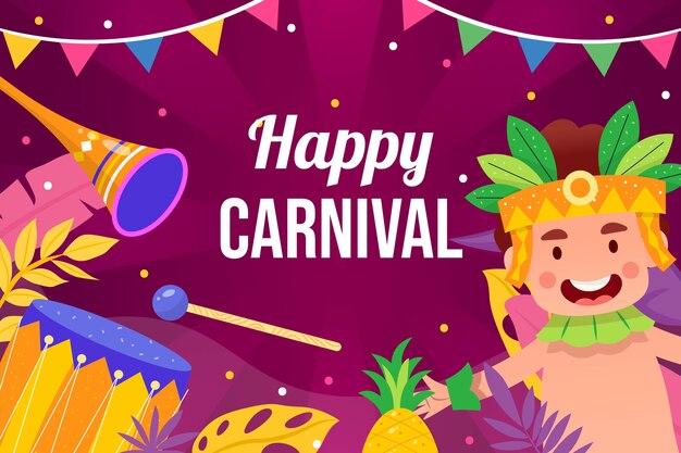 Vector gratuito fondo plano de carnaval