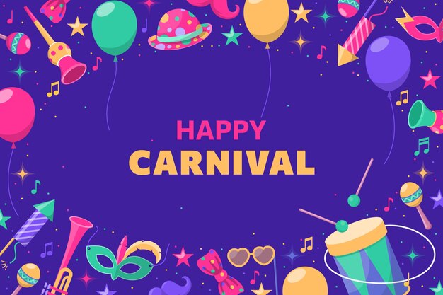 Fondo plano de carnaval