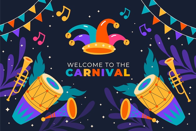Fondo plano de carnaval