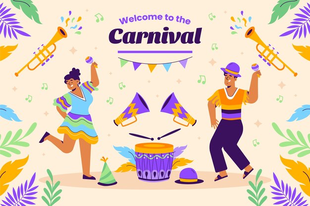 Fondo plano de carnaval