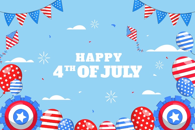Fondo plano para la celebración americana del 4 de julio