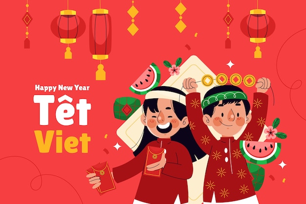 Fondo plano para la celebración del año nuevo
