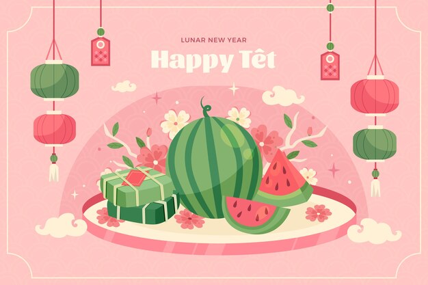 Fondo plano para la celebración del año nuevo