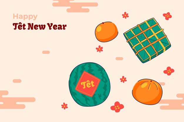 Fondo plano para la celebración del año nuevo