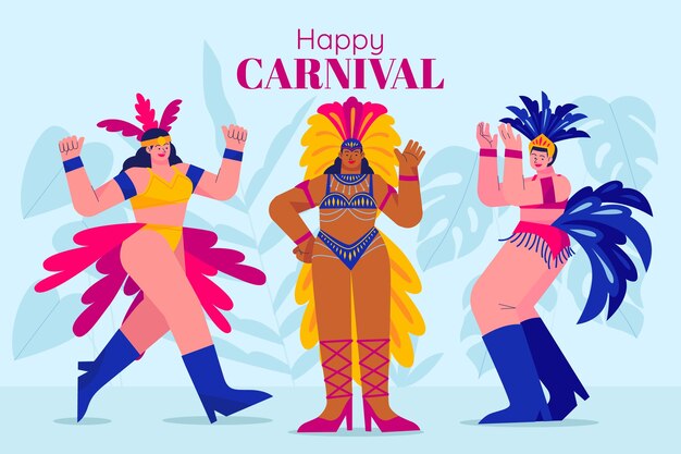 Fondo plano de celebración de carnaval