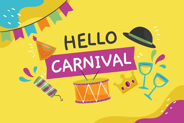 Fondo plano para celebración de carnaval