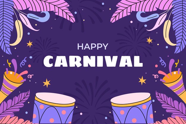 Fondo plano para celebración de carnaval