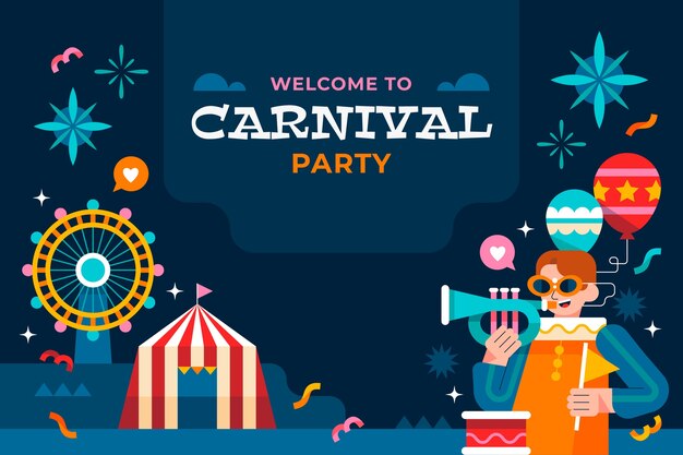 Fondo plano para celebración de carnaval