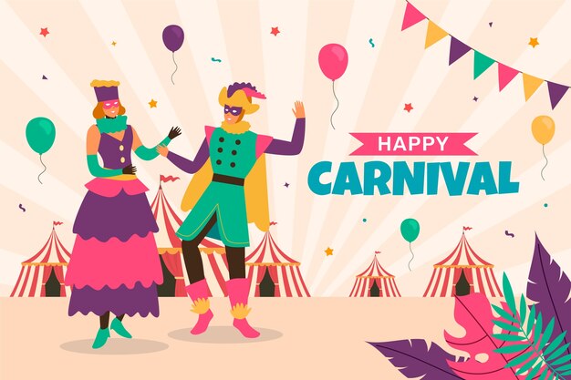 Fondo plano para celebración de carnaval