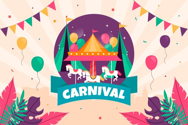 Fondo plano para celebración de carnaval