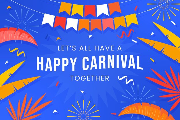 Fondo plano para celebración de carnaval