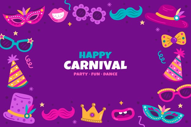 Fondo plano para celebración de carnaval