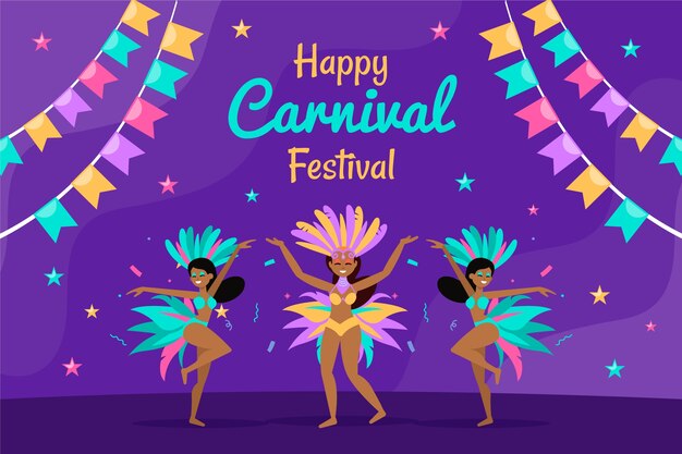Fondo plano para celebración de carnaval