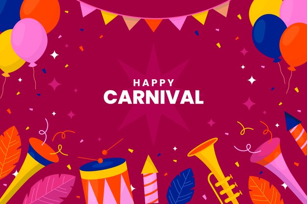 Fondo plano de celebración de carnaval