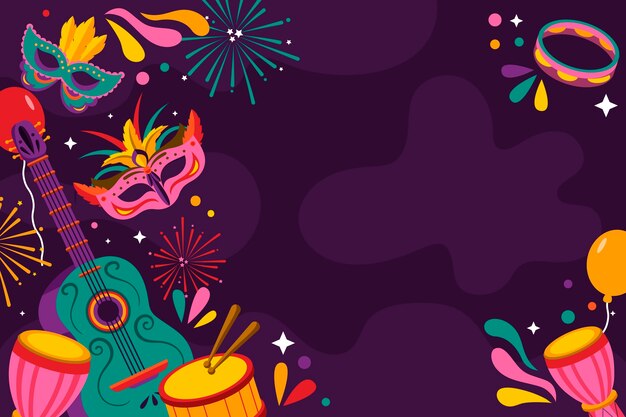 Fondo plano para la celebración del carnaval