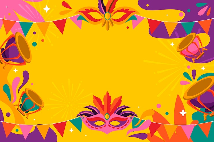 Vector gratuito fondo plano para celebración de carnaval