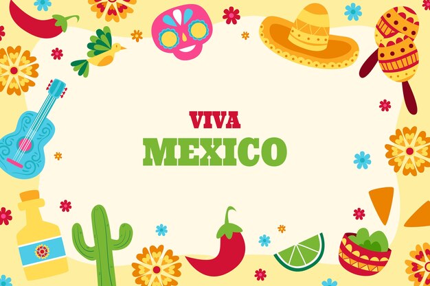 Fondo plano para la celebración del cinco de mayo