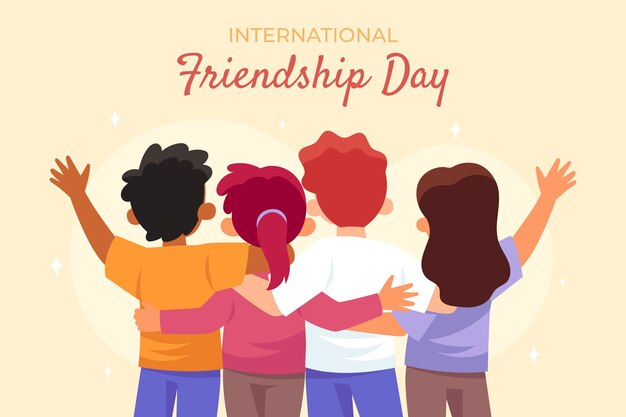 Fondo plano para la celebración del día de la amistad