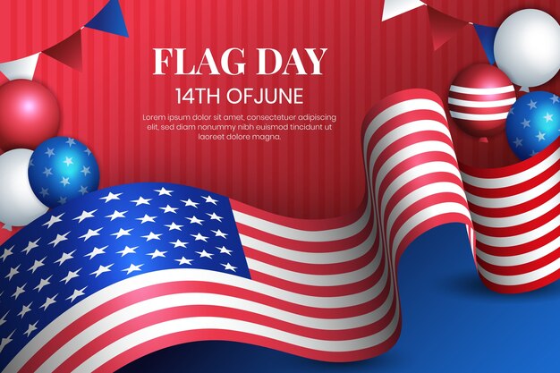 Fondo plano para la celebración del día de la bandera de estados unidos