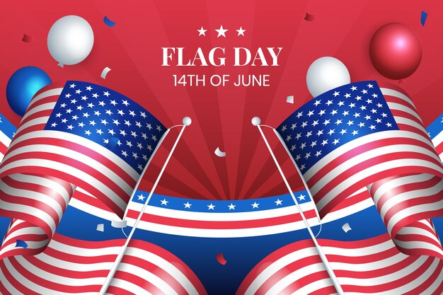 Fondo plano para la celebración del día de la bandera de estados unidos