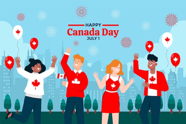 Fondo plano para la celebración del día de canadá