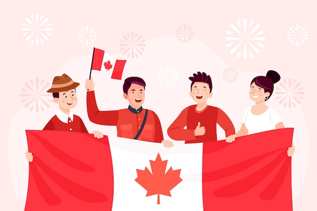 Fondo plano para la celebración del día de canadá