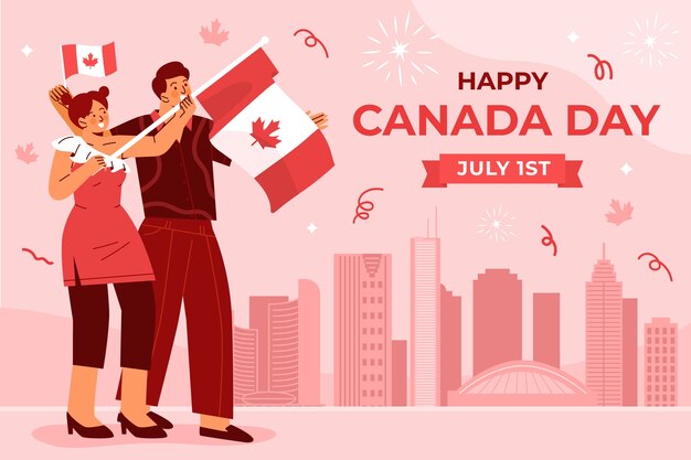 Fondo plano para la celebración del día de canadá