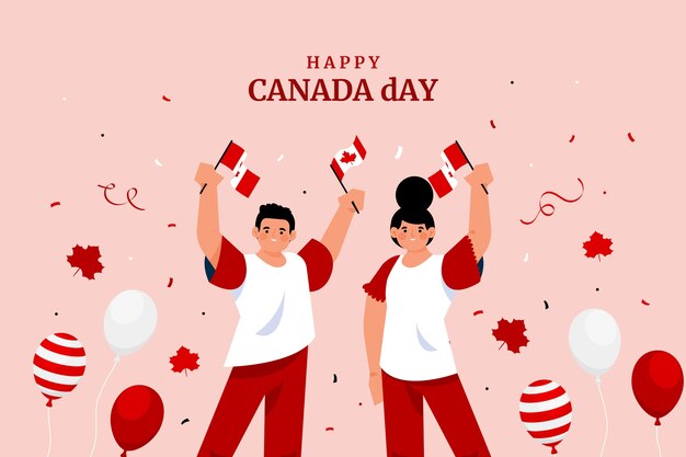 Fondo plano para la celebración del día de canadá