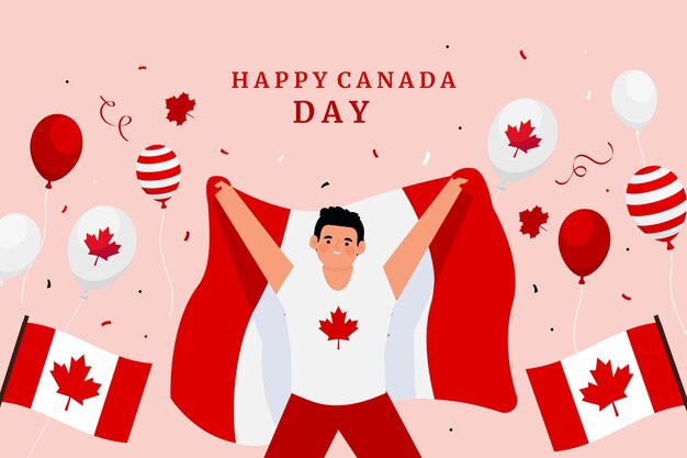 Fondo plano para la celebración del día de canadá