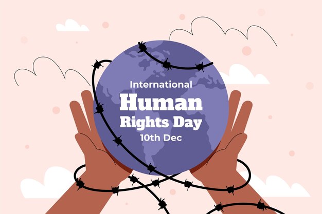 Fondo plano para la celebración del día de los derechos humanos.