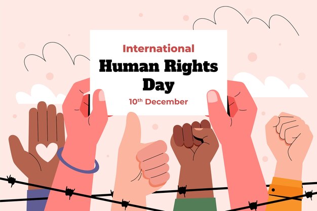 Fondo plano para la celebración del día de los derechos humanos.