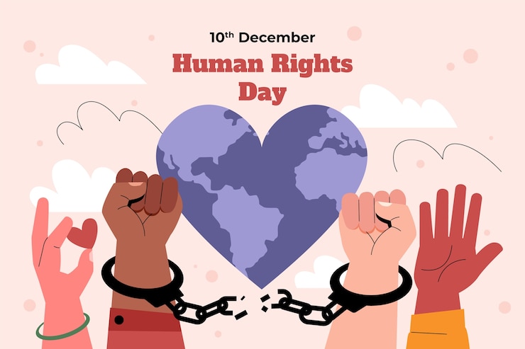 Vector gratuito fondo plano para la celebración del día de los derechos humanos.