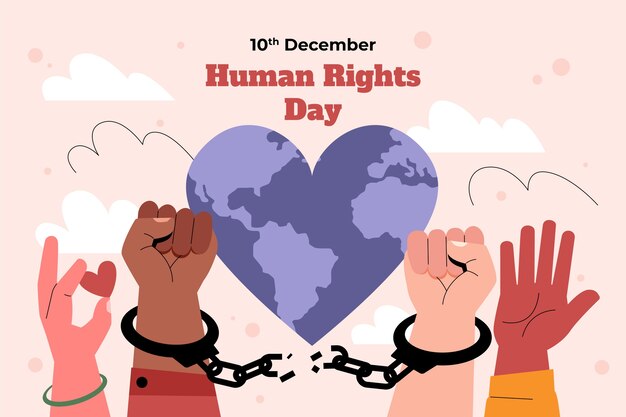 Fondo plano para la celebración del día de los derechos humanos.