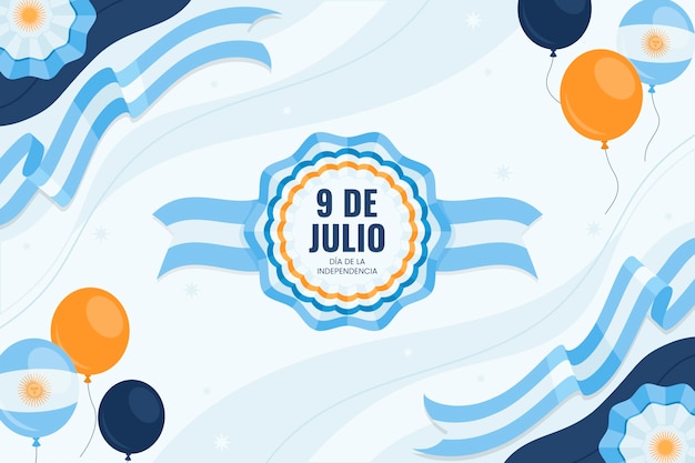 Vector gratuito fondo plano para la celebración del día de la independencia argentina