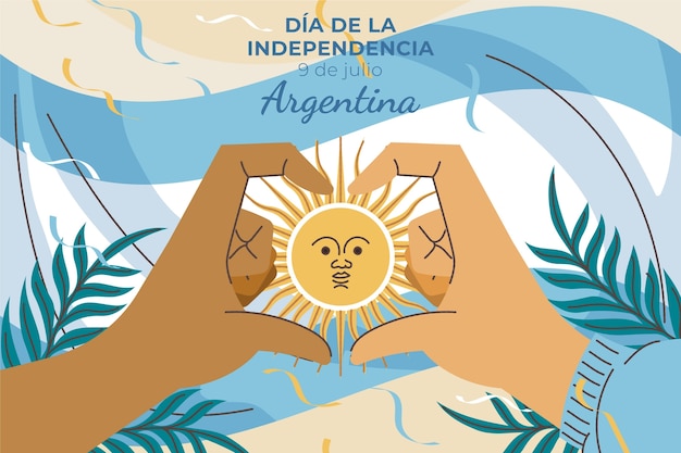 Vector gratuito fondo plano para la celebración del día de la independencia argentina