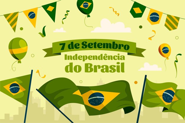 Fondo plano para la celebración del día de la independencia de brasil