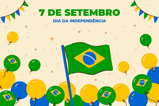 Fondo plano para la celebración del día de la independencia de brasil