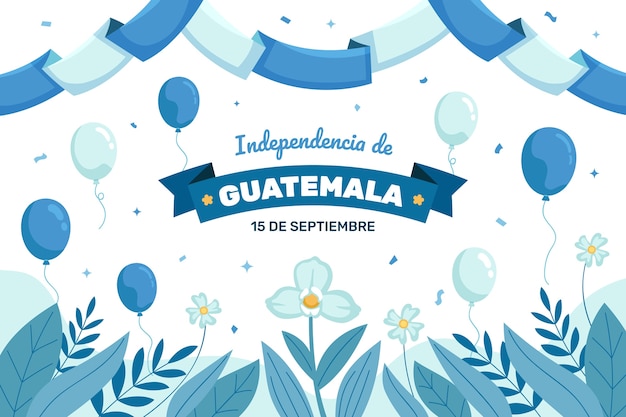 Vector gratuito fondo plano para la celebración del día de la independencia de guatemala