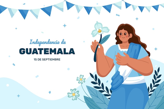 Fondo plano para la celebración del día de la independencia de guatemala