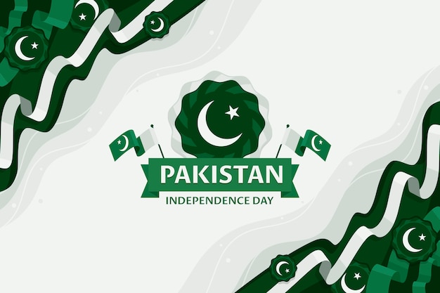 Fondo plano para la celebración del día de la independencia de pakistán