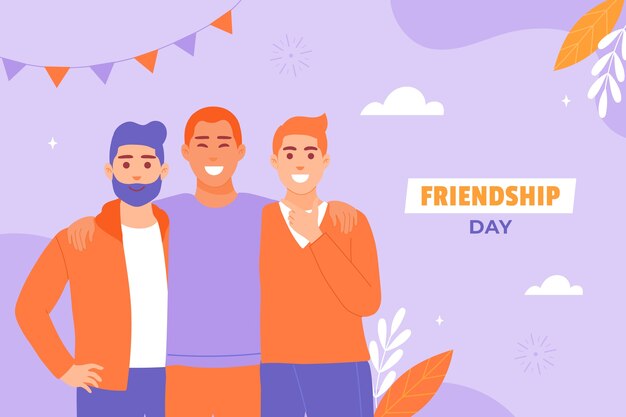 Fondo plano para la celebración del Día Internacional de la Amistad