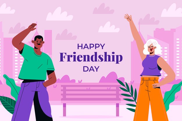 Fondo plano para la celebración del Día Internacional de la Amistad