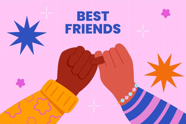 Fondo plano para la celebración del día internacional de la amistad