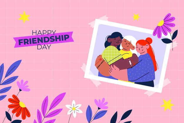 Fondo plano para la celebración del Día Internacional de la Amistad