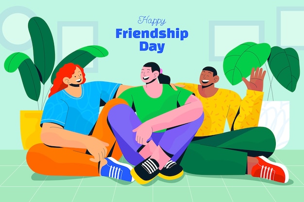 Fondo plano para la celebración del día internacional de la amistad