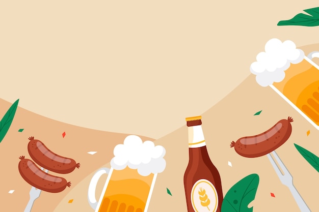 Fondo plano para la celebración del día internacional de la cerveza