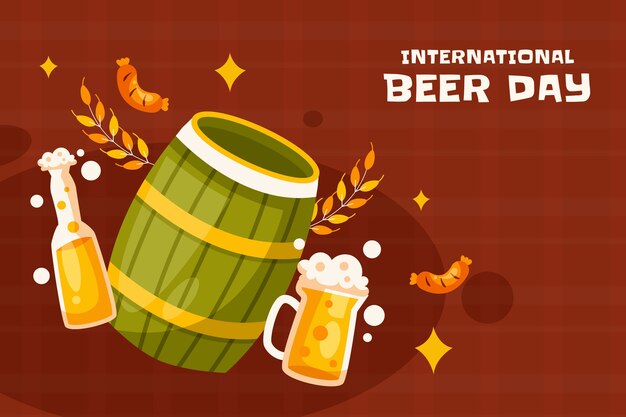 Fondo plano para la celebración del día internacional de la cerveza