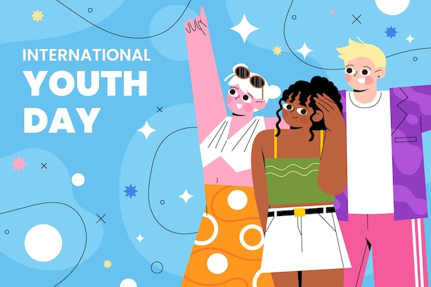 Fondo plano para la celebración del día internacional de la juventud